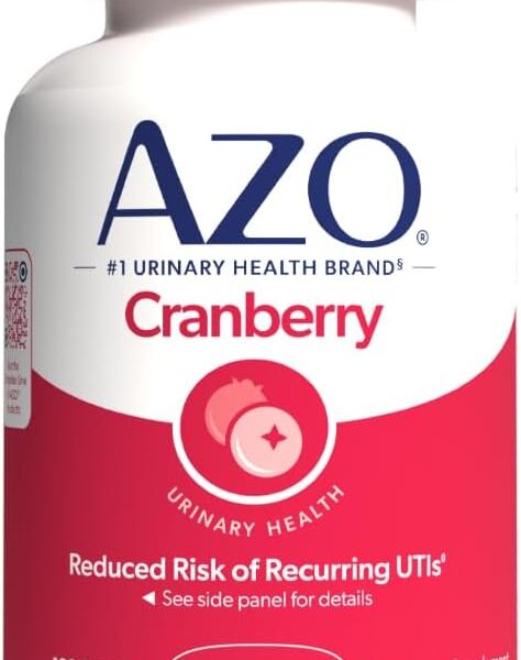 AZO Cranberry Supplement, Made with Concentrated Whole Fruit Cranberry Powder to Help Cleanse and Protect the Urinary Tract*, Sugar Free Cranberry Pills, Non-GMO, 100 Softgels