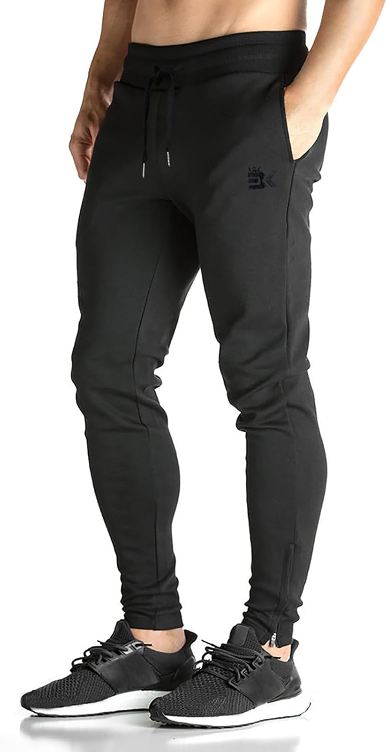 BROKIG Men's Zip Joggers Casual Gym Workout Track Pants BROKIG Men's Zip Joggers Casual Gym Workout Track Pants