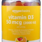 Amazon Basics Vitamin D3 2000 IU Gummies, Orange, Lemon & Strawberry, 160 Count (2 per Serving) (Previously Solimo)