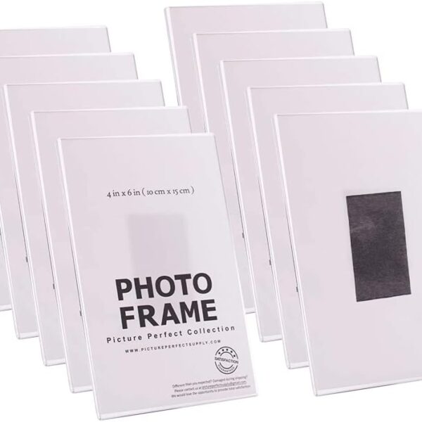 pbf 4x6 Magnetic Acrylic Picture Frames for Refrigerator Clear Photo Holder Display for Fridge, Locker, Whiteboard, Office, Artwork, Signs 10 Pack