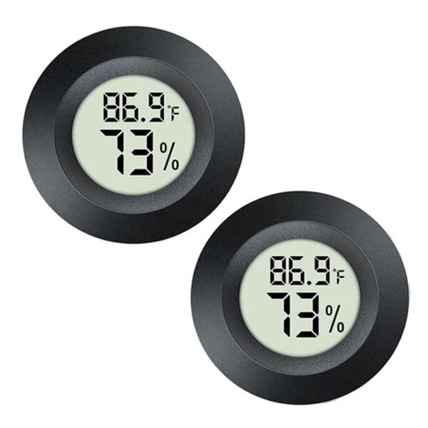 JEDEW 2 Pack Hygrometer Thermometer Digital Humidity Meter Indoor/Outdoor Humidity Monitor Reptile Thermo-Hygrometer for Greenhouse Humidors Terrarium Jars, Fahrenheit () /Celsius() (2)