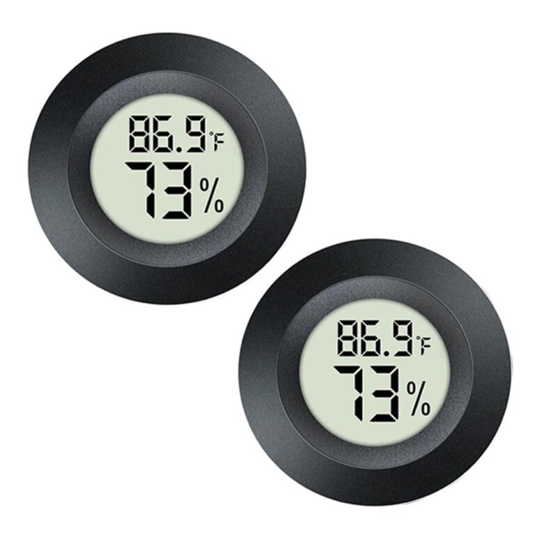 JEDEW 2 Pack Hygrometer Thermometer Digital Humidity Meter Indoor/Outdoor Humidity Monitor Reptile Thermo-Hygrometer for Greenhouse Humidors Terrarium Jars, Fahrenheit () /Celsius() (2)