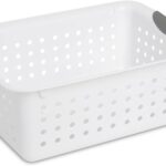Sterilite 6-Pack Medium Ultra Basket, Open Top Plastic Storage Organizer, White - Classic Baskets for Organizing Countertops, Pantry Shelves, Kitchen Cabinets, Laundry Rooms or Home Offices