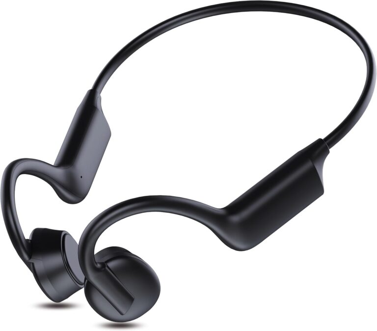 Bone Conduction Headphones - Open Ear Headphones Bluetooth 5.3 Sports Earphones with Built-in Mic, Sweat Resistant Wireless Headset for Running, Cycling, Hiking, Driving, 10H Playtime, Black