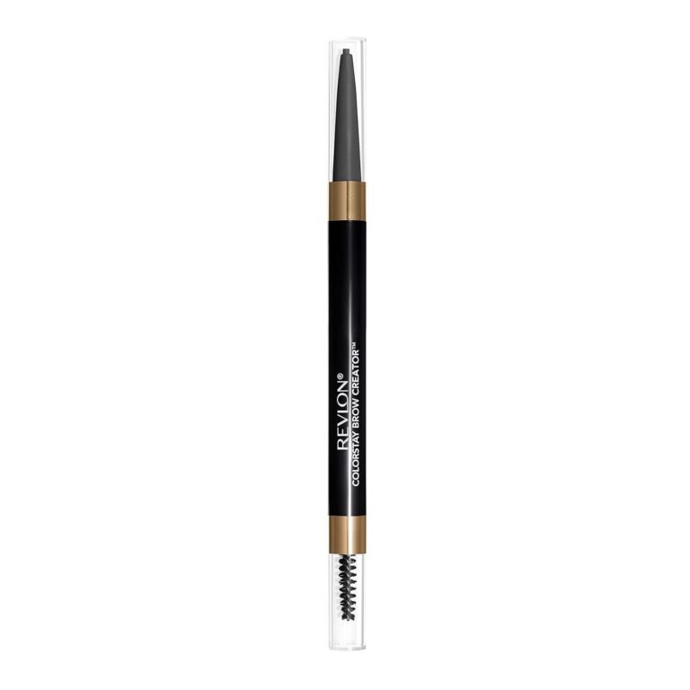 Revlon ColorStay Brow Creator, 2-in-1 Precise Eyebrow Pencil & Powder with Spoolie Brush, Waterproof & Long Lasting, 615 Soft Black, 0.003 oz