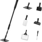 AQUANEAT 6 in 1 Fish Tank Cleaning Tools, Aquarium Cleaner Set with Adjustable Handle, Including Algae Scraper, Sponge Pad, Fish Net, and Brush