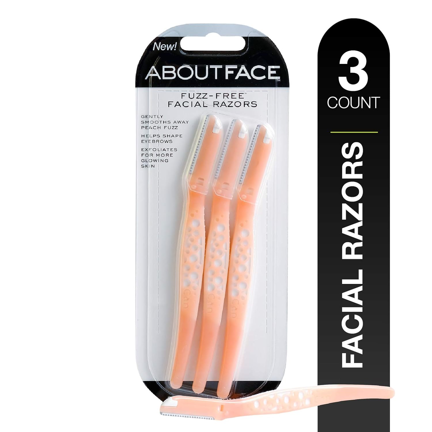 About Face Fuzz-Free Facial Razors - 3 Beauty Groomers for Hair Removal, Ideal for Shaving, Exfoliating, Dermaplaning and Brow Shaping, Japanese Steel Gently Removes Facial Hair About Face Fuzz-Free Facial Razors - 3 Beauty Groomers for Hair Removal, Ideal for Shaving, Exfoliating, Dermaplaning and Brow Shaping, Japanese Steel Gently Removes Facial Hair