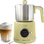 Stainless Steel Milk Frother and Steamer, 12oz Electric Milk Warmer & Foam Maker, 3in1 Hot Cold Frothing, Warm Thick Foam for Macchiatos, BPA Free