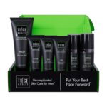 Tiege Hanley Skin Care Set for Men, Anti Aging Routine, System Level 3, Daily Face Wash, Facial Scrub, Two Moisturizers, Eye Cream, and Serum for Healthy, Hydrated Skin, Mens Skin Care, 6 Piece Kit