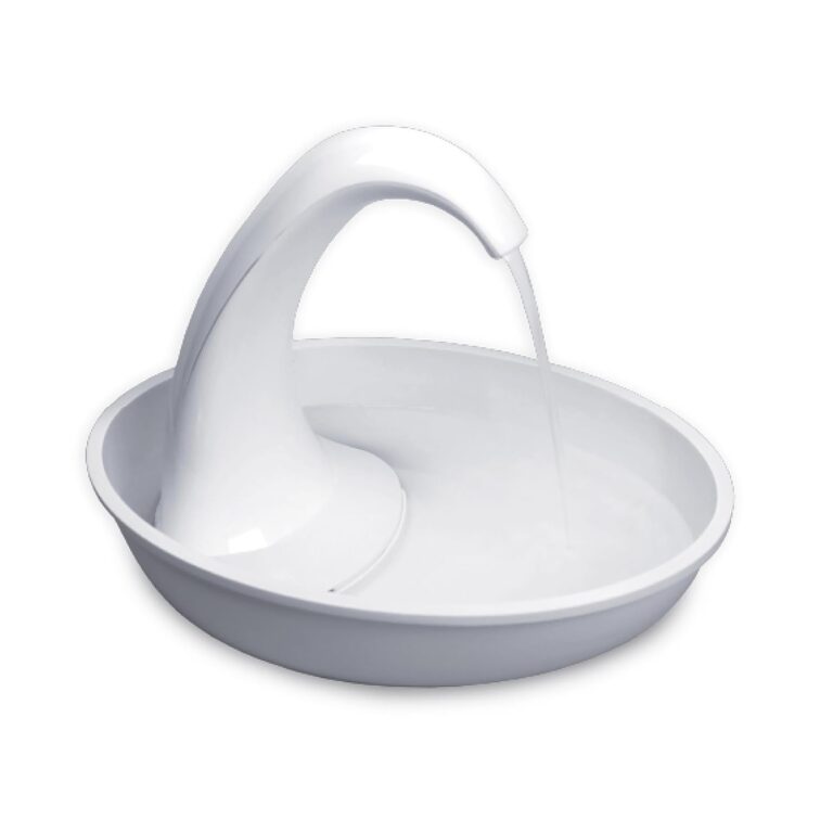 Pioneer Pet Swan Pet Drinking Fountain for Cats and Dogs - 80oz Capacity, Great for Multiple Pets  Great for Pets Who Love the Faucet - Bubbler and Bowl Dispenser Design Keeps Water Moving