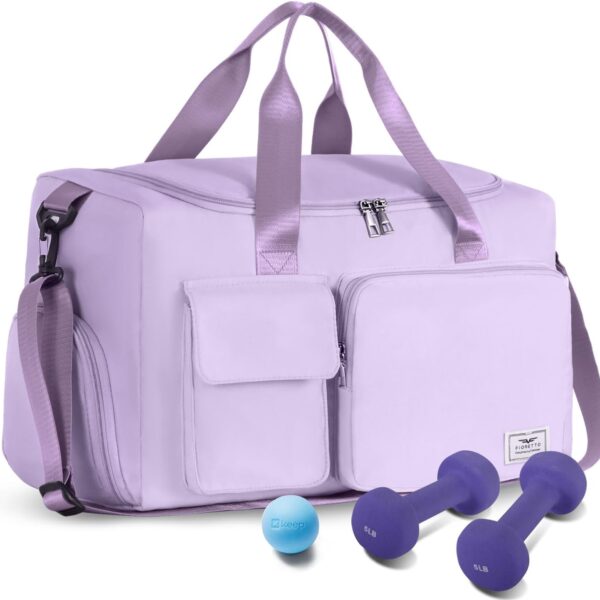 FIORETTO Women's Gym Duffle Bag with Shoes Compartment, 30L Capacity, Ideal for Travel, Gym, Sports, Duffel, Weekender