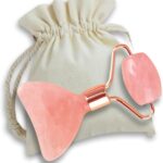 This Hippie Girl Gua Sha Glow Roller, Massage Tool Rose Quartz Facial Roller Massager, Sculpting Tool & Mini Face Roller, Dual Gua Sha Tool for Travel