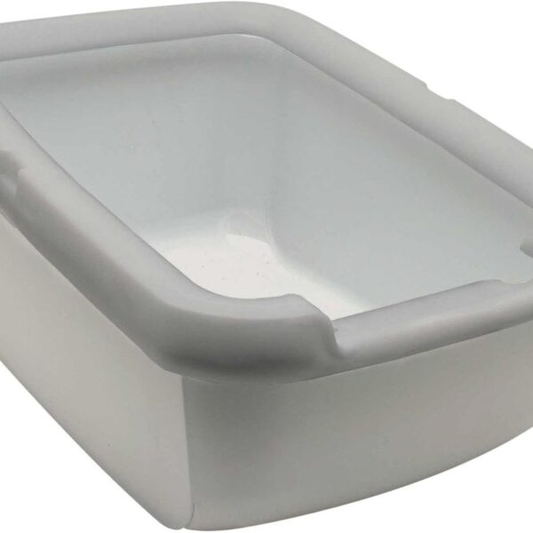 Catit Cat Litter Pan with Shield Rim  Large Open Litter Box With High Sides & Raised Back  Easy Clean, Mess-Free Design  Fits All Cat Litter Types  Gray, 22.2 x 16.3 x 11.3