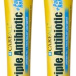 CareAll Triple Antibiotic Ointment + Pain Relief 1.0 oz (2 Pack), Dual Action First Aid for Minor Scrapes, Cuts, and Burns to Help Prevent Infection While Providing Maximum Strength Pain Relief.