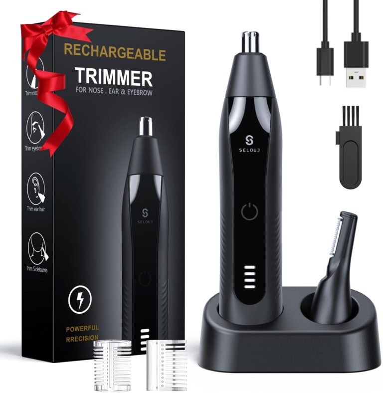 Ear and Nose Hair Trimmer for Men, 2026 Professional Painless USB Rechargeable Eyebrow & Facial Electric Hair Trimmer for Men Women, Powerful Motor, Dual Edge Blades, IPX7 Waterproof Easy Clean