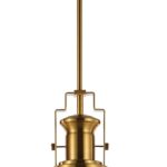 JONATHAN Y 13" Brass Gold/White Modern Industrial Iron LED Dome Pendant Light, Adjustable Hanging Fixture for Kitchen Island or Entryway, White Metal Shade, LED Bulb Included (JYL9536D)