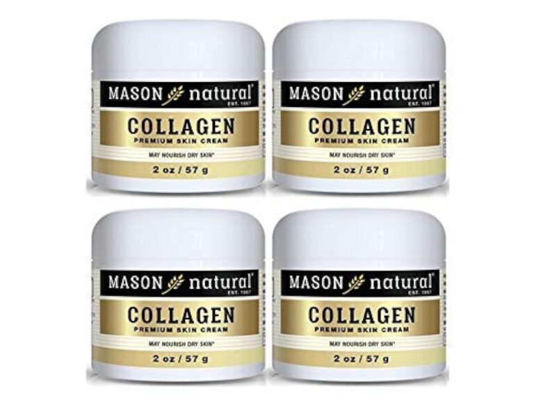 MASON NATURAL Collagen Premium Skin Cream - Anti Aging Face and Body Moisturizer, Intense Skin Hydration and Firmness, Pear Scent, Paraben Free, 2 OZ (4-Pack)