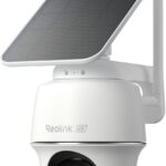 REOLINK First 4K Solar Security Cameras Wireless Outdoor, Argus PT Ultra+Solar Panel, 360 Pan Tilt Auto-Tracking, 8MP Color Night Vision, 2.4/5 GHz Wi-Fi 6, No Subscriptions, Home Hub Compatible