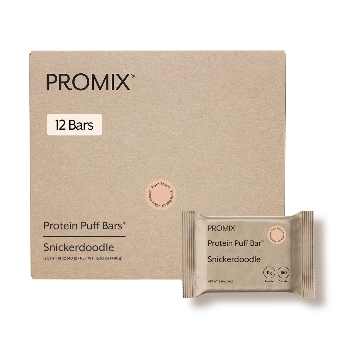 ProMix Nutrition Protein Plant Based Puff Bars - Snickerdoodle - Marshmallow Crispy Treat - High Protein & Low Calorie - 12 Bars ProMix Nutrition Protein Plant Based Puff Bars - Snickerdoodle - Marshmallow Crispy Treat - High Protein & Low Calorie - 12 Bars