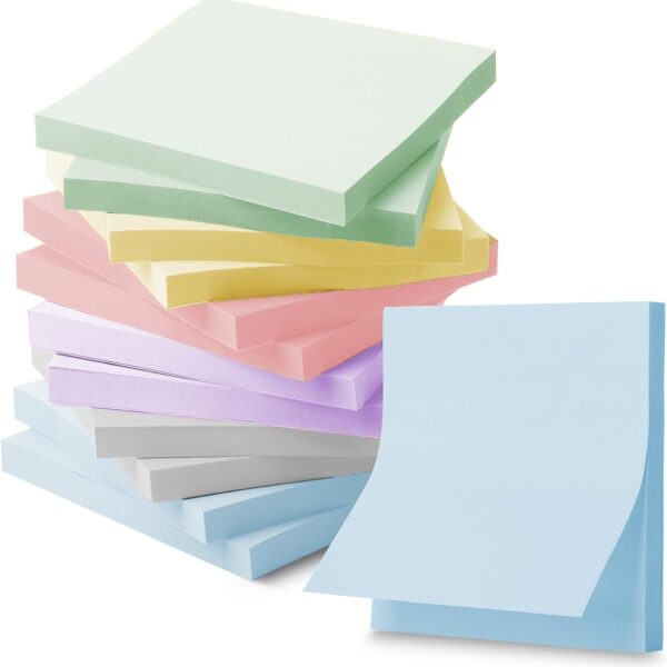 Mr. Pen- Sticky Notes, 3"x3", 12 Pads, 720 Sheets, Morandi Colors, Sticky Notes Bulk, Self-Stick Note Pads, Perfect for Office, School, Home, Study & Organization