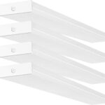 hykolity 4 Pack 4FT LED Wraparound Light 40W 4 Foot LED Shop Lights for Garage, [2-lamp 32W Fluorescent Equiv.] 4400lm 4000K Wrap Light, Flushmount Office Ceiling Light Fixture ETL Listed