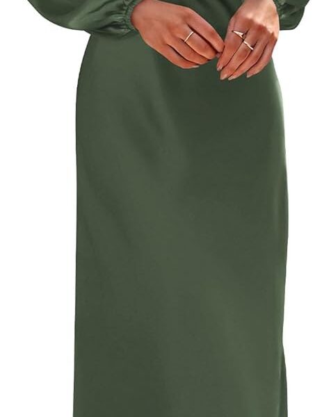 BTFBM Womens Mock Neck Satin Dress Spring Summer 2026 Long Sleeve Lightweight Formal Wedding Party Maxi Cocktail Dresses