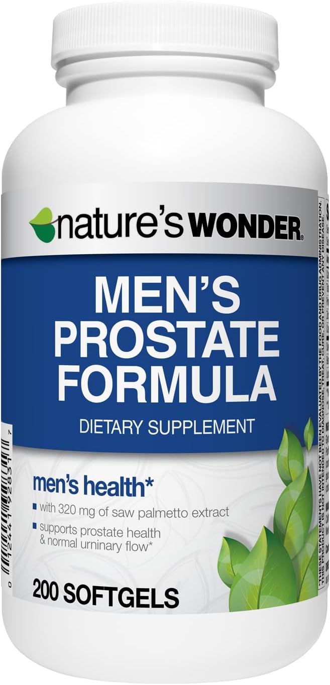Nature's Wonder Men's Prostate Formula with Saw Palmetto, Beta-Sitosterol & Lycopene, 200 Softgels, 100 Days Supply Nature's Wonder Men's Prostate Formula with Saw Palmetto, Beta-Sitosterol & Lycopene, 200 Softgels, 100 Days Supply