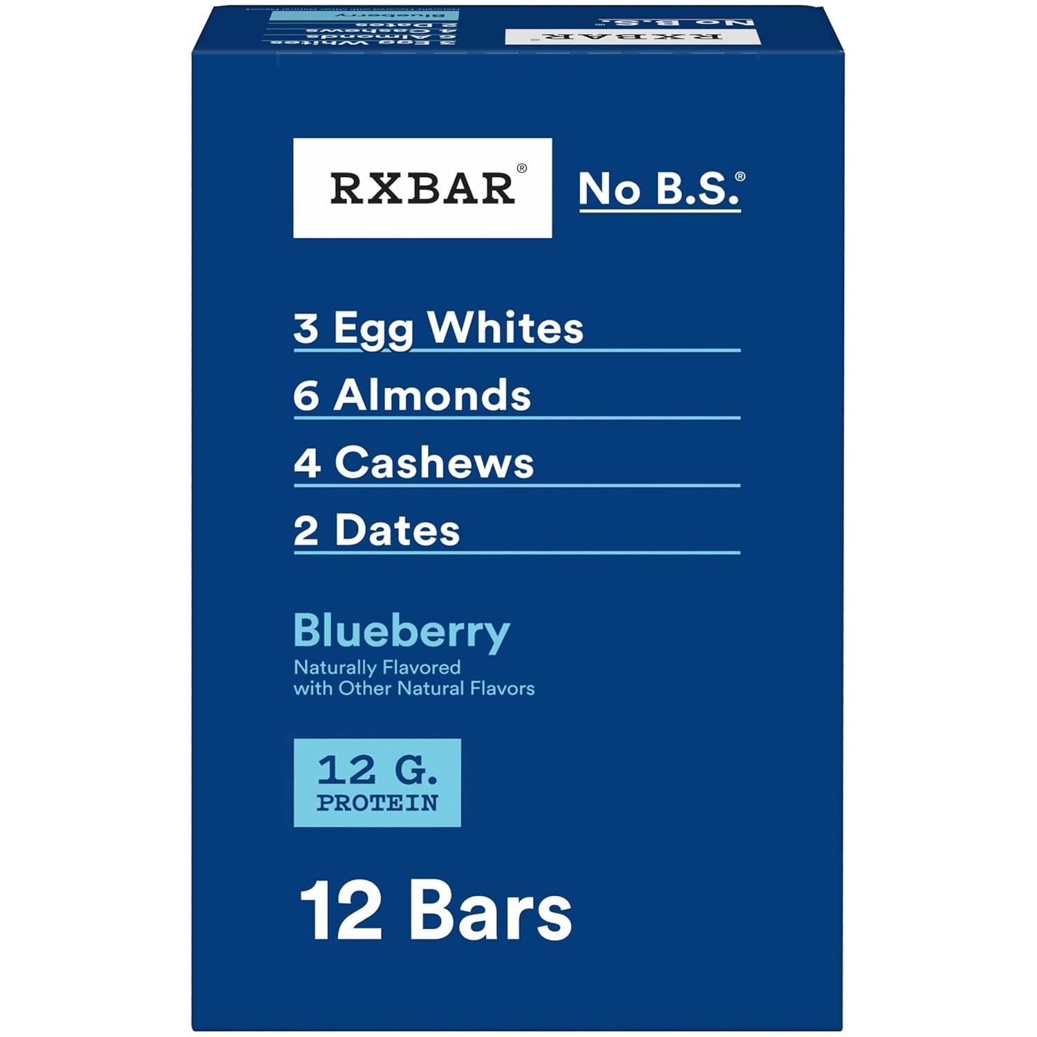 RXBAR Protein Bars, Protein Snack, Snack Bars, Blueberry, 22oz Box (12 Count) RXBAR Protein Bars, Protein Snack, Snack Bars, Blueberry, 22oz Box (12 Count)