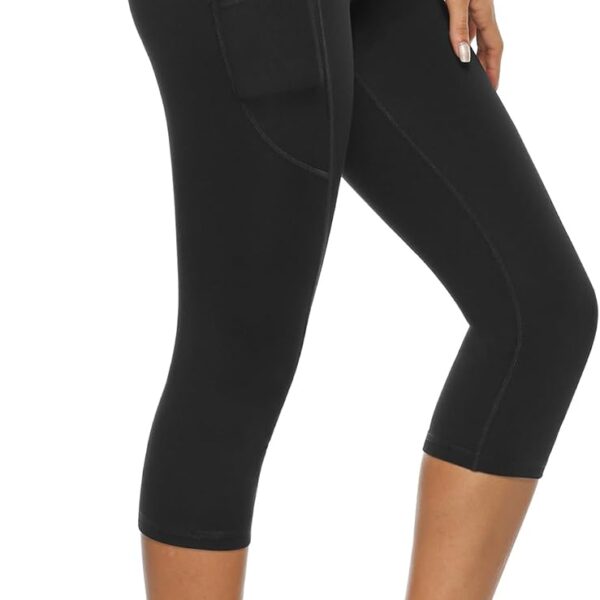 Stelle Women's Capri Yoga Pants with Pockets Essential High Waisted Leggings for Workout