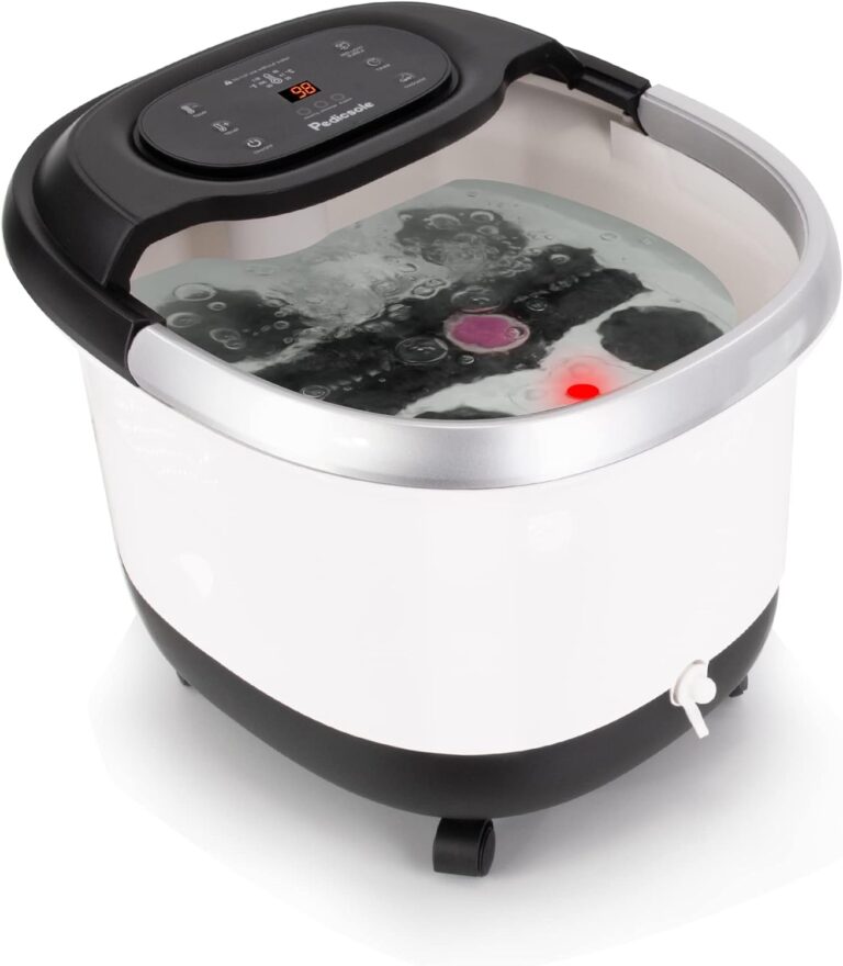 Luxury All in One Foot Spa - Motorized and Heated Massager - Enjoy The Same Foot Spa at Home Heat, Bubble Jets, Pedicure Stone, Motorized Massage Roller to Relieve Feet Stress