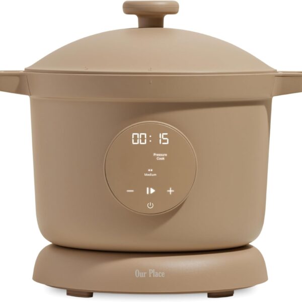 Our Place Dream Cooker | 6 Qt Ceramic Nonstick Multicooker & Pressure Cooker with Touchscreen Controls & Auto Steam Release | 4 Modes: Pressure Cook, Saut/Sear, Slow Cook & Warm | Steam