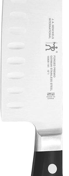 Henckels Forged Premio Hollow Edge Santoku Knife, 5 inch, Black/Stainless Steel