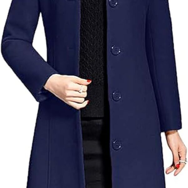 Jenkoon Women's Wool Trench Coat Winter Long Thick Overcoat Walker Coats