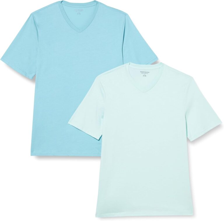 Amazon Essentials Men's V-Neck Short-Sleeve T-Shirts, Pack of 2