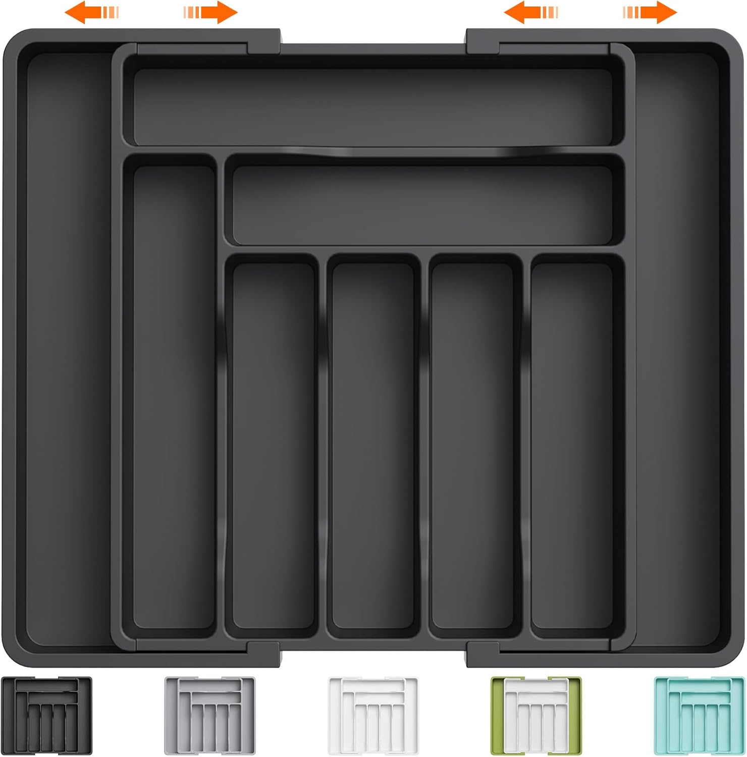 Lifewit Utensil Organizer for Kitchen Drawer, Expandable Cooking Silverware Tray, Adjustable Cutlery Flatware Holder, Plastic Spatula Tools Storage Divider, 13-22.4 x 15", Black Lifewit Utensil Organizer for Kitchen Drawer, Expandable Cooking Silverware Tray, Adjustable Cutlery Flatware Holder, Plastic Spatula Tools Storage Divider, 13-22.4 x 15", Black