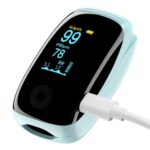 Finger Pulse Oximeter, Fingertip Blood Oxygen Saturation with Pulse Monitor, Oximeter with Lanyard, Pulse Oximeter for Sport and aviation use (blue)