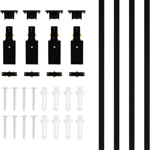VANoopee H Track Lighting Rails Kit, 13FT H Type Rails Black With End Caps and Live End Feed Connector, Compatible With Single Circuit 120V H Style System, for LED Lighting Heads