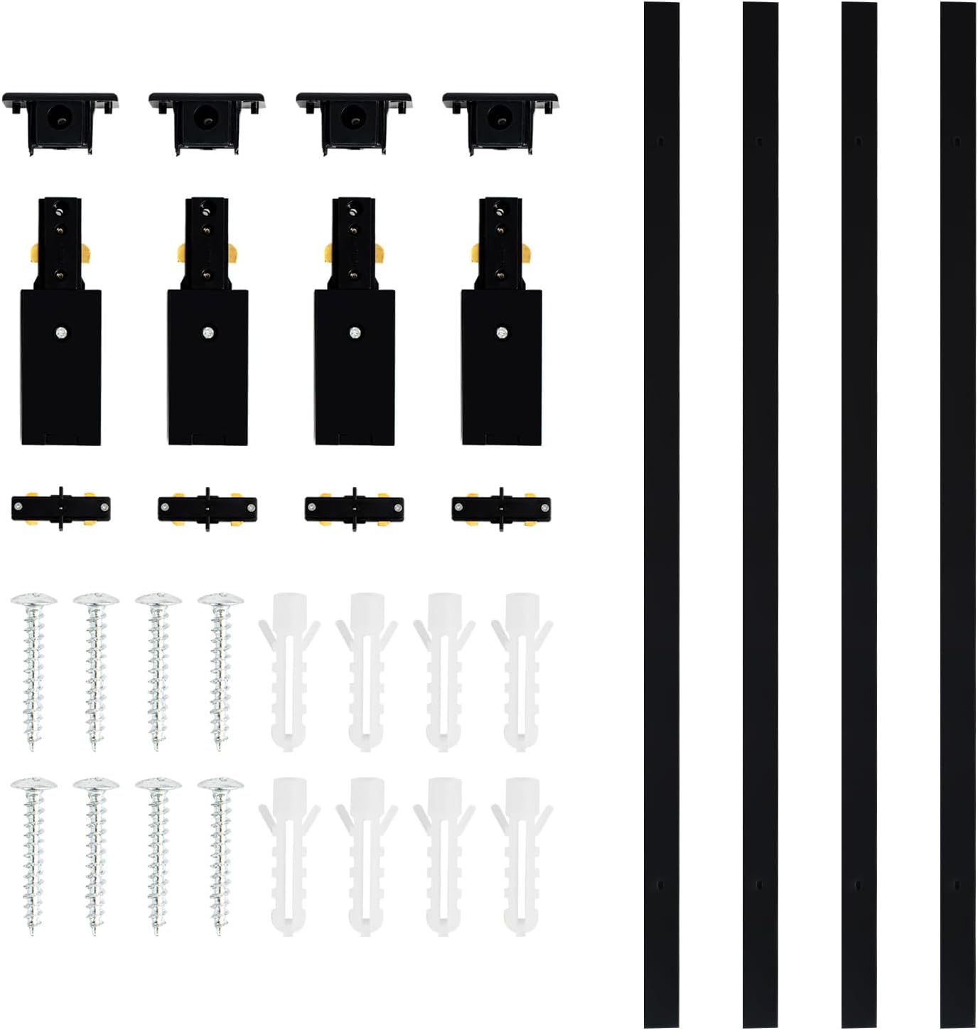 VANoopee H Track Lighting Rails Kit, 13FT H Type Rails Black With End Caps and Live End Feed Connector, Compatible With Single Circuit 120V H Style System, for LED Lighting Heads VANoopee H Track Lighting Rails Kit, 13FT H Type Rails Black With End Caps and Live End Feed Connector, Compatible With Single Circuit 120V H Style System, for LED Lighting Heads