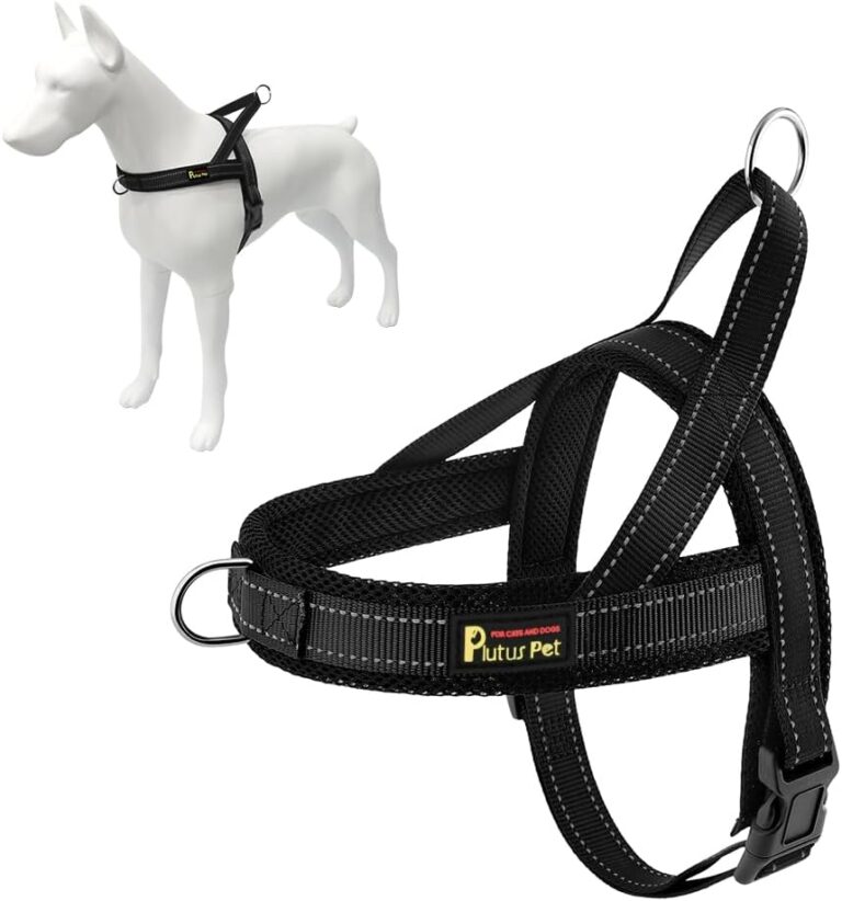 Plutus Pet No Pull Dog Harness with Breathable Mesh Padded, Adjustable Reflective Escape Proof Dog Harness, Quick Fit Dog Vest Harness for Small Medium Large Dogs(L, Black)