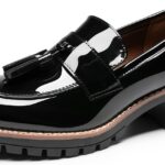 DREAM PAIRS Womens Loafers, Slip On Platform Chunky Penny Heeled Lug Sole Loafers for Women Dressy and Work, Business Casual Shoes for Women