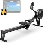 PASYOU Air Rowing Machine for Home,10-Level Resistance 350lb Load Rower Machine,Foldable Row Machines Commercial with 47in Rail and Bluetooth Backlit Monitor, Adjustable Tablet Holder PR70