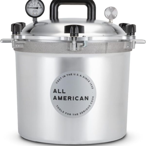 All American 1930: 21.5qt Pressure Cooker/Canner (The 921) - Exclusive Metal-to-Metal Sealing System - Easy to Open & Close - Suitable for Gas, Electric, or Flat Top Stoves - Made in the USA