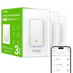 GHome Smart 3 Way Dimmer Smart Switch Can Work Separately Or Work with Traditional 3-Way Switch, Compatible with Alexa, Google Assistant, Neutral Wire Required, 2.4GHz WiFi Only, FCC Certified, 3 Pack