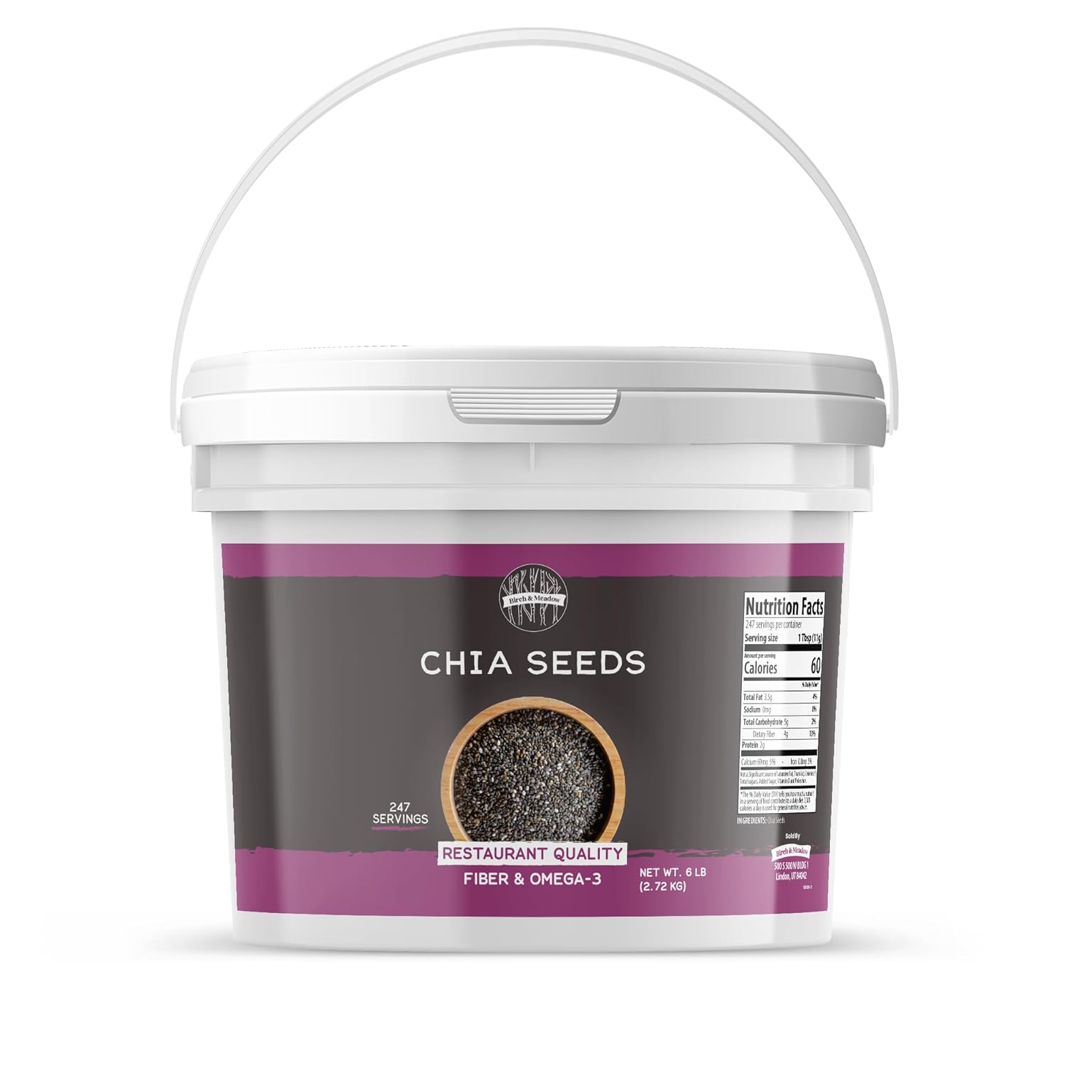 Birch & Meadow 1 Gallon of Raw Chia Seeds, Nutty Flavor, Smoothies & Baked Goods Birch & Meadow 1 Gallon of Raw Chia Seeds, Nutty Flavor, Smoothies & Baked Goods