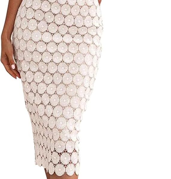 Cololura Elegant Sexy Floral Lace Short Sleeve Off Shoulder Evening Gown Party Formal Bodycon Midi Dress