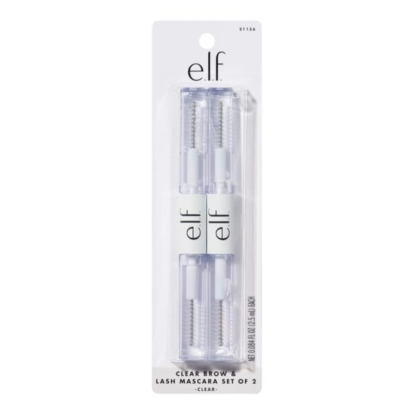 e.l.f. Clear Lash & Brow Mascara Gel, Dual-Sided Flexible Hold, Long-Lasting Clear Formula for Natural-Looking Brows & Defined Lashes