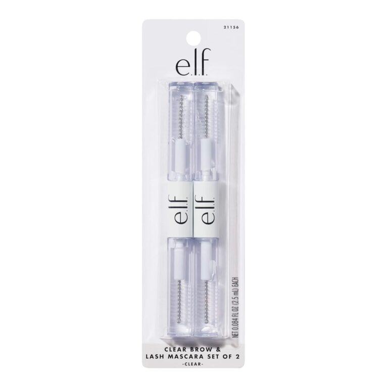 e.l.f. Clear Lash & Brow Mascara Gel, Dual-Sided Flexible Hold, Long-Lasting Clear Formula for Natural-Looking Brows & Defined Lashes