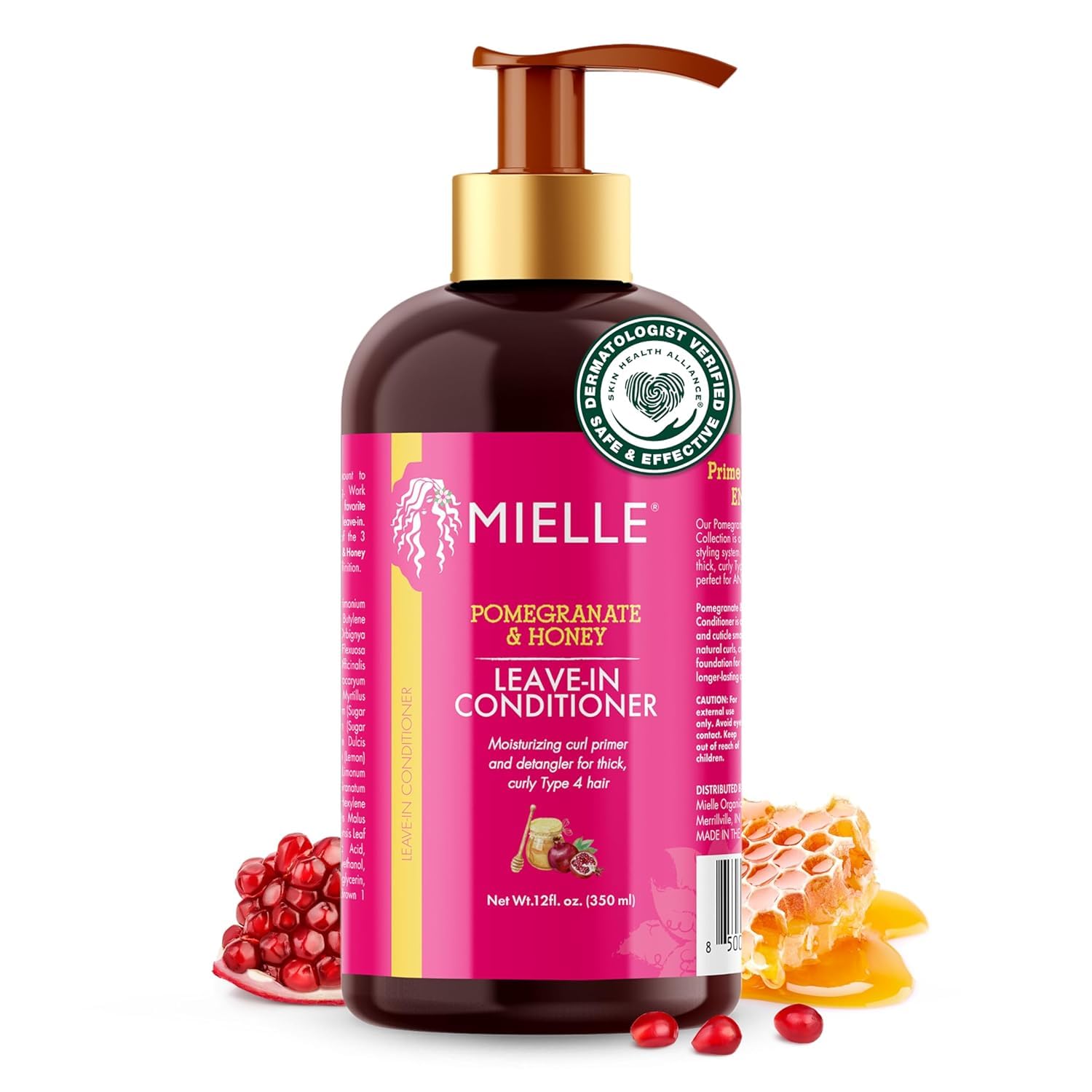 Mielle Organics Pomegranate & Honey Leave-In Conditioner for Curly Hair - Moisturizing Detangler & Curly Hair Treatment to Help Repair Damage, Prevent Frizz & Improve Shine, 12 Fl Oz Mielle Organics Pomegranate & Honey Leave-In Conditioner for Curly Hair - Moisturizing Detangler & Curly Hair Treatment to Help Repair Damage, Prevent Frizz & Improve Shine, 12 Fl Oz