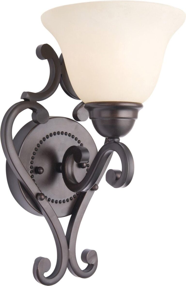 Maxim Lighting Manor 1-Light Wall Sconce | Rubbed Bronze Finish | Transitional Indoor Light Fixture | Ideal for Hallways, Bedrooms & Bathrooms | Dimmable | Home Decor Light Fixture | 12211FIOI