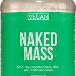 NAKED Vegan Mass - Natural Vegan Weight Gainer Protein Powder - 1,230 Calories, NSF Certified, Non-GMO, Soy & Gluten Free, No Artificial Ingredients - 8LB Bulk - 11 Servings